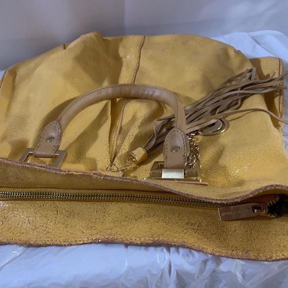 Mustard Rough Leather Bag by Charles Jourdan -NWOT - Picture 8 of 14
